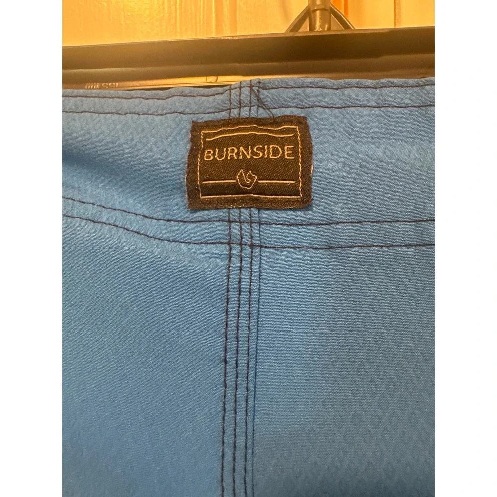 Burnside Mens Board Shorts Royal Blue Cargo Pocket Swim Trunks Size 30 beach